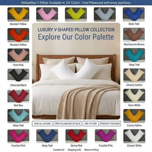 Shaped pillow case cover - v,